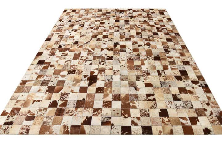 8' x 9' 10 Cowhide Leather Rug