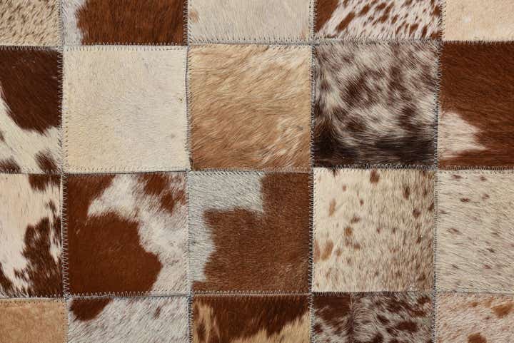 8' x 9' 10 Cowhide Leather Rug
