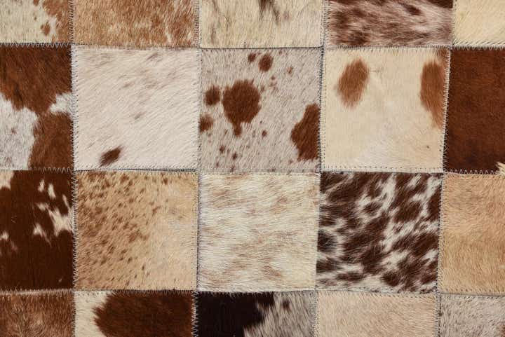 8' x 9' 10 Cowhide Leather Rug