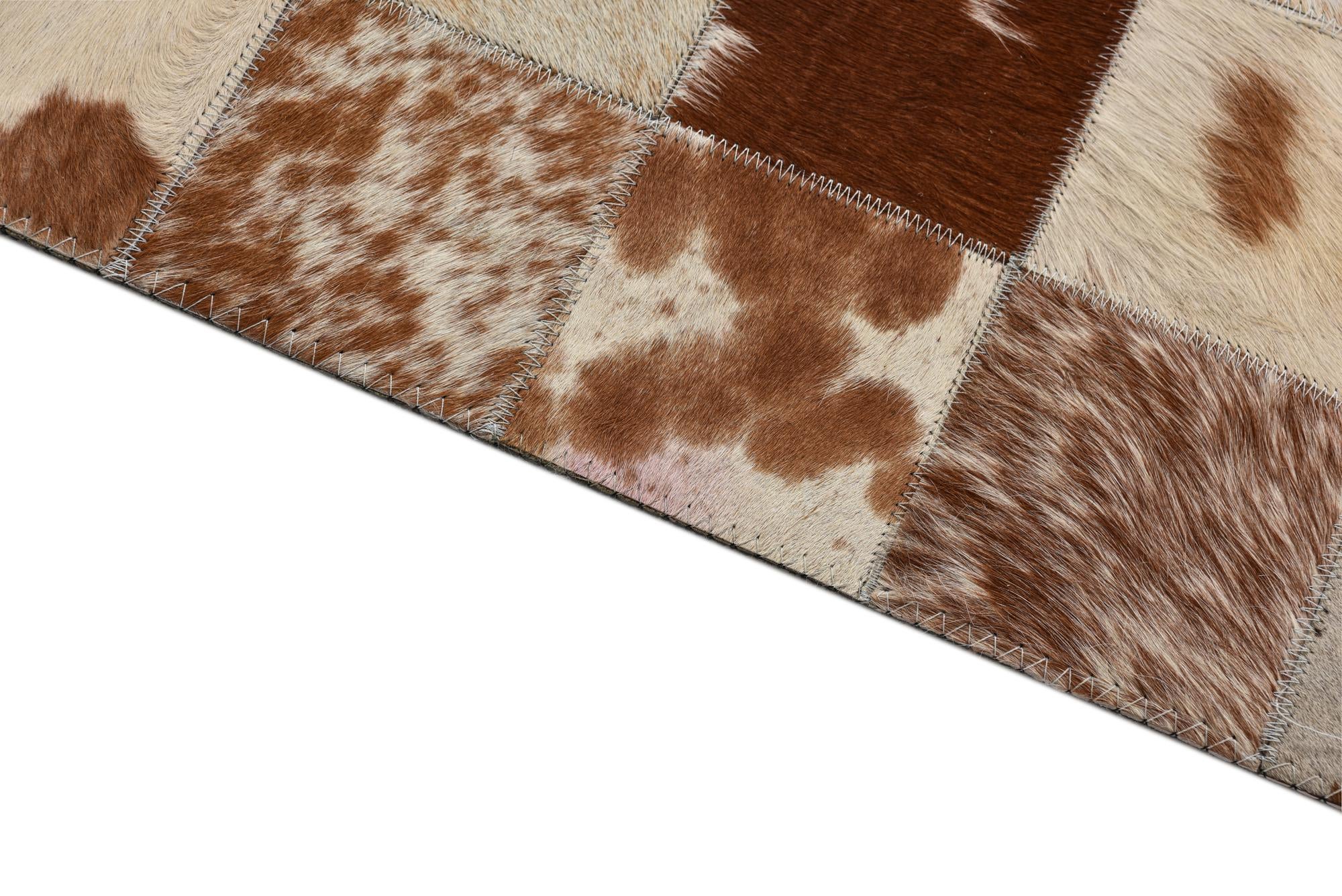 8' 1 x 10' Cowhide Leather Rug