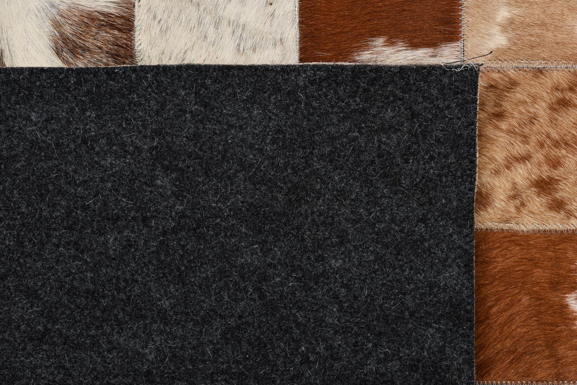 8' 1 x 10' Cowhide Leather Rug
