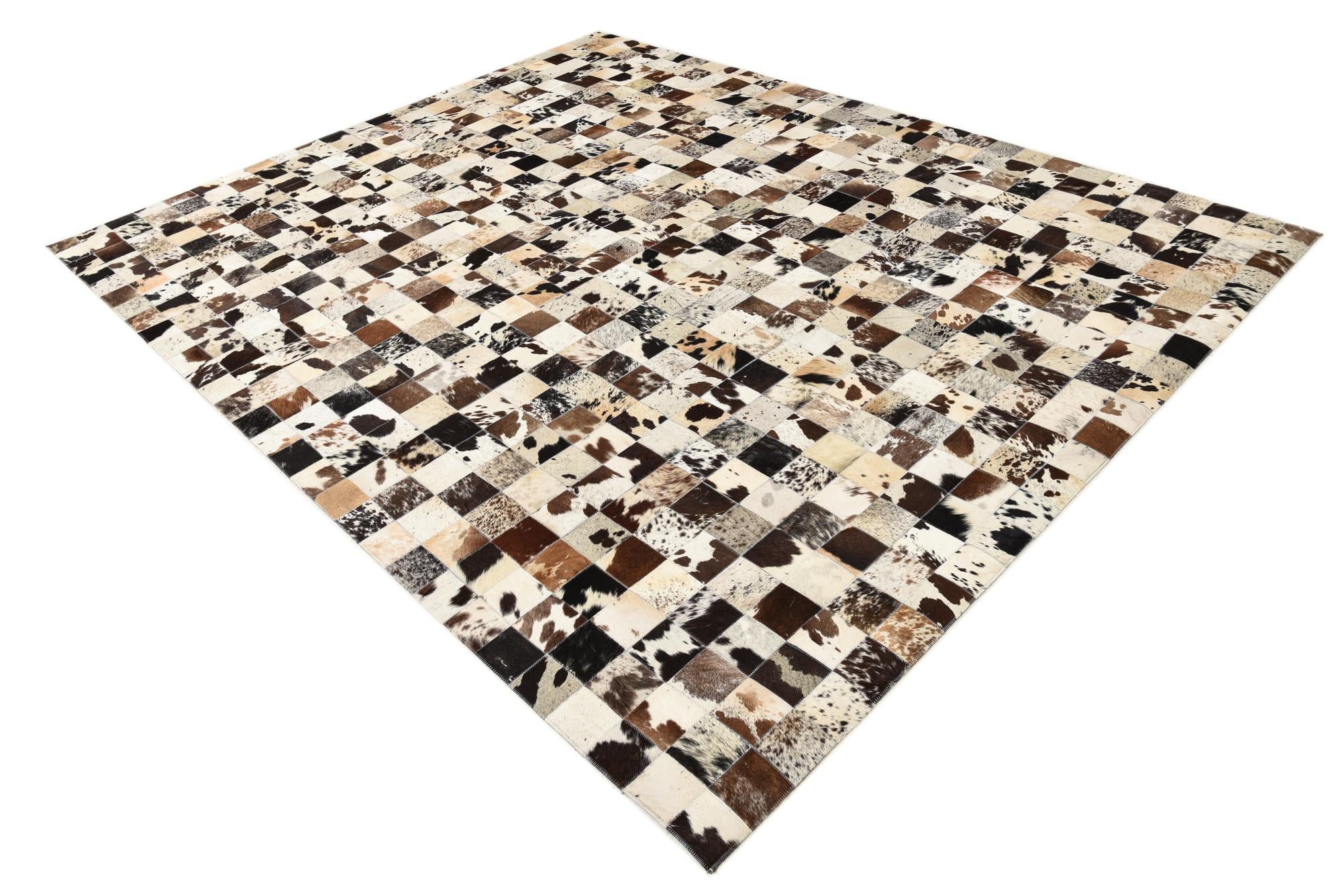 7' 10 x 9' 9 Cowhide Leather Rug