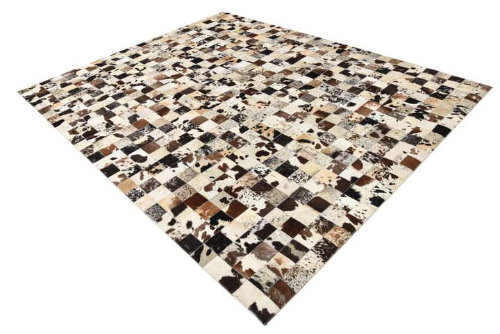 7' 10 x 9' 9 Cowhide Leather Rug