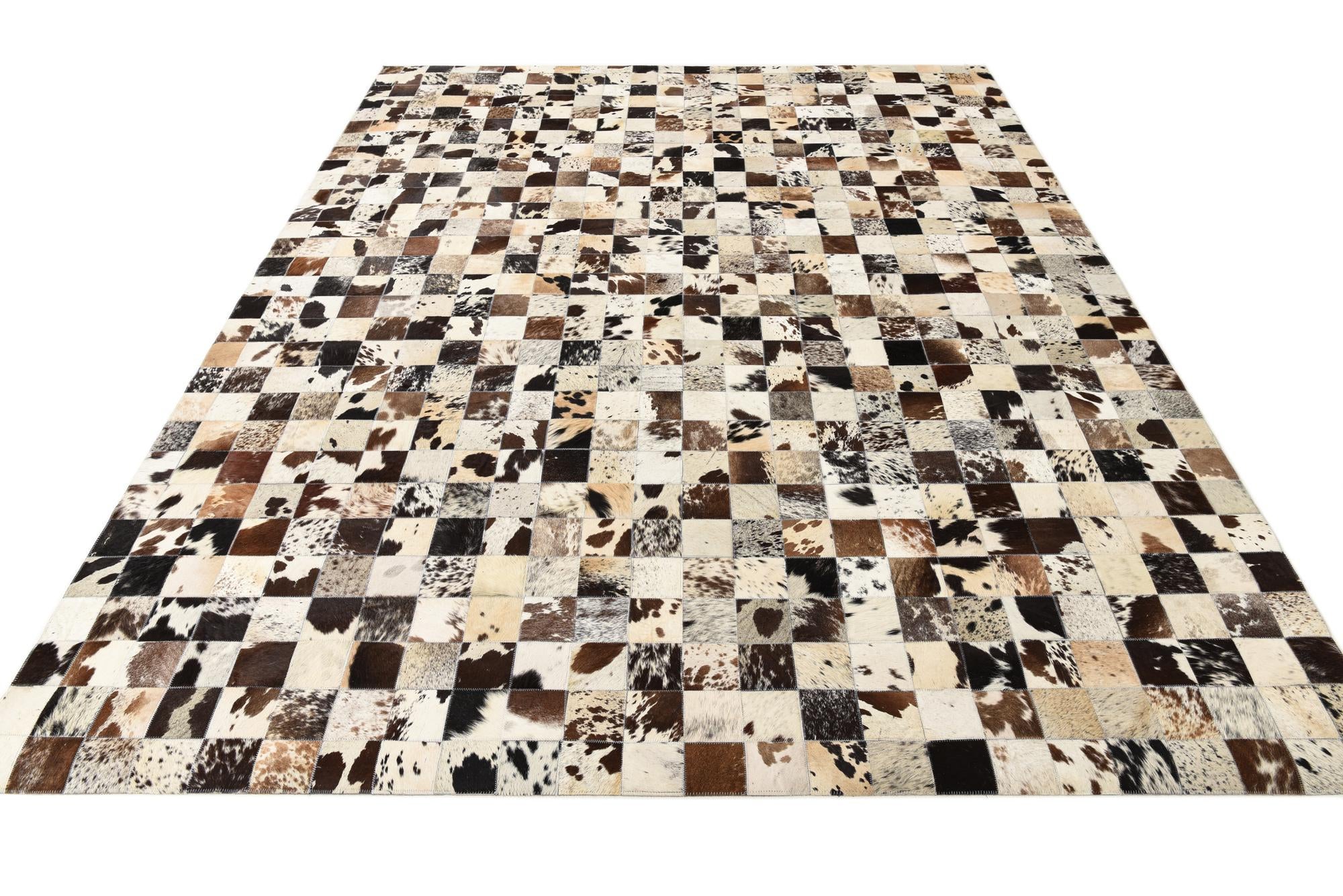 7' 10 x 9' 9 Cowhide Leather Rug
