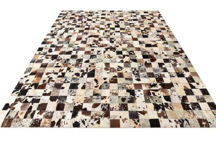 7' 10 x 9' 9 Cowhide Leather Rug