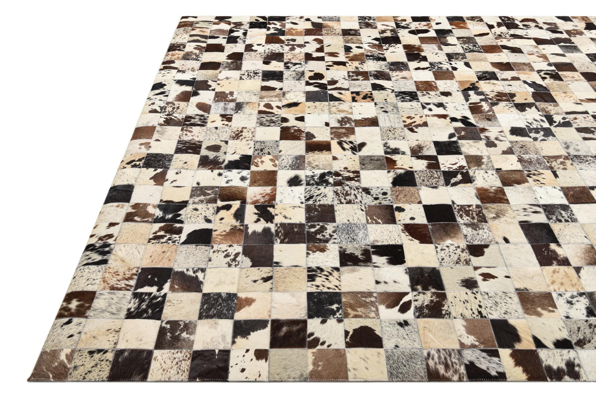 7' 10 x 9' 9 Cowhide Leather Rug