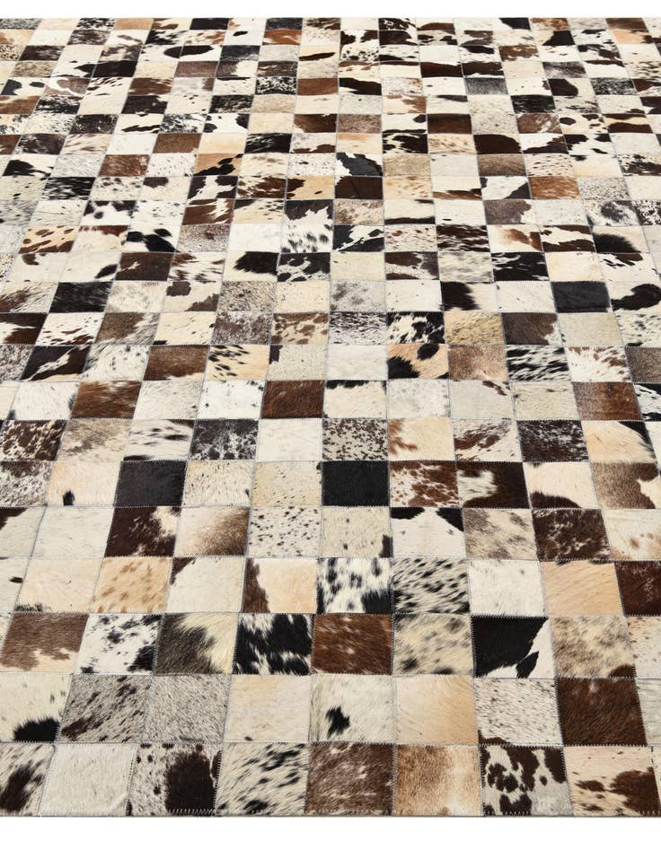 Detail image of 7' 10 x 9' 9 Cowhide Leather Rug