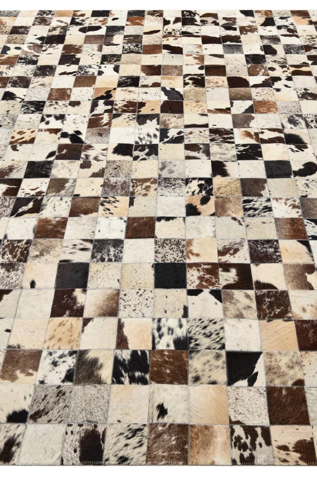 Detail image of 7' 10 x 9' 9 Cowhide Leather Rug
