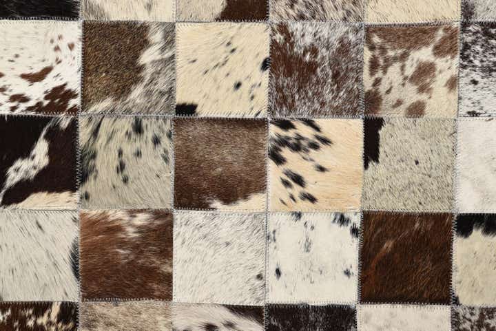 7' 10 x 9' 9 Cowhide Leather Rug