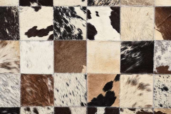 7' 10 x 9' 9 Cowhide Leather Rug