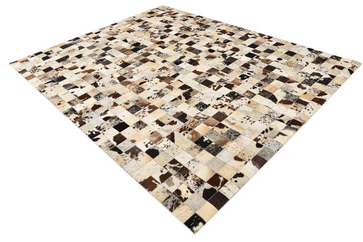 8' x 9' 9 Cowhide Leather Rug
