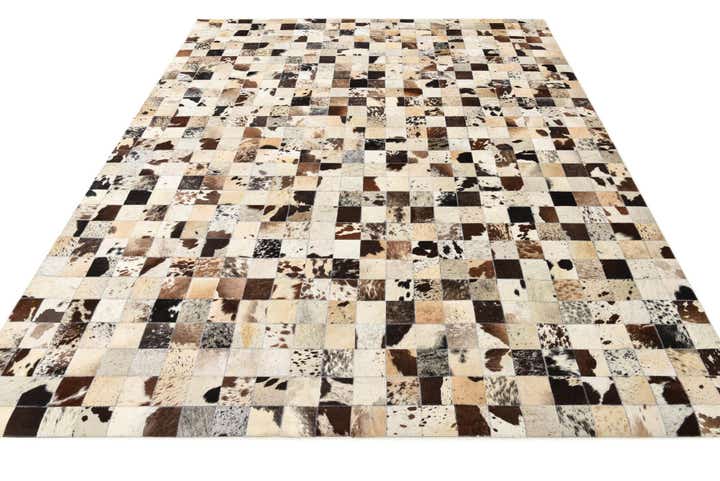 8' x 9' 9 Cowhide Leather Rug