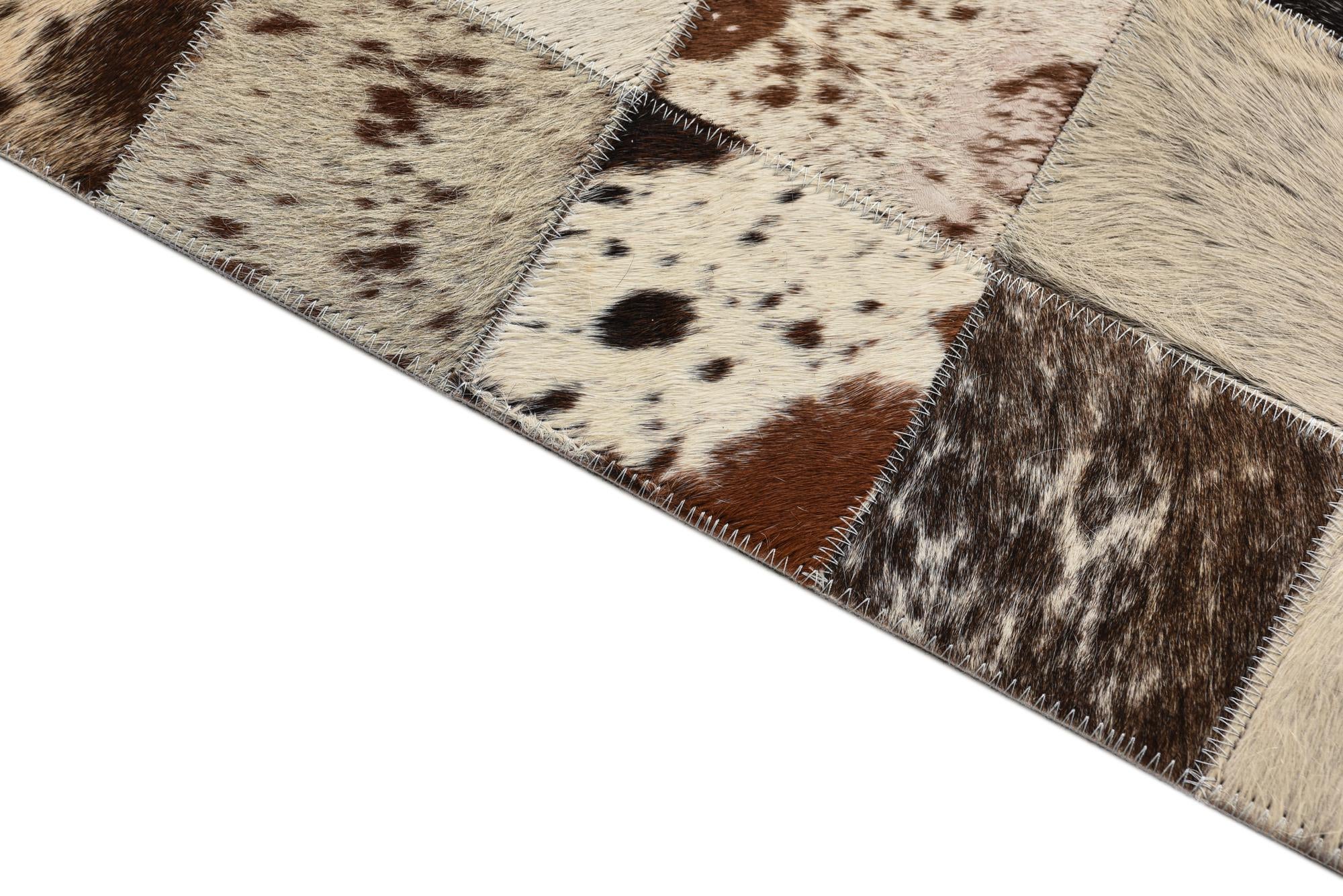 8' x 9' 9 Cowhide Leather Rug