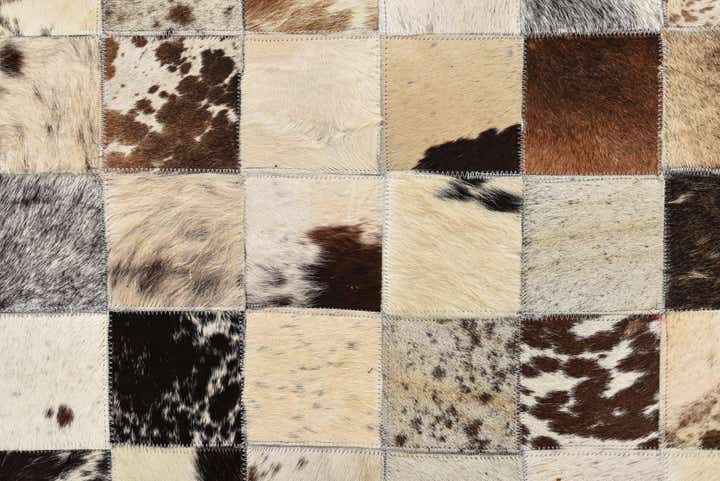 8' x 9' 9 Cowhide Leather Rug