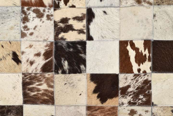 8' x 9' 9 Cowhide Leather Rug