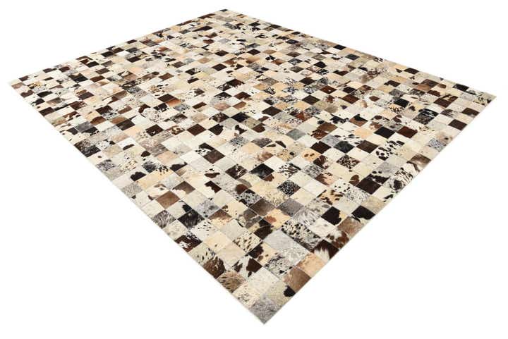 8' x 9' 10 Cowhide Leather Rug
