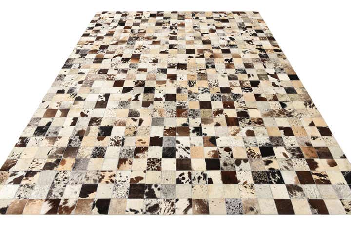 8' x 9' 10 Cowhide Leather Rug
