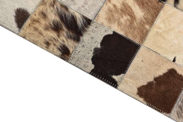 8' x 9' 10 Cowhide Leather Rug