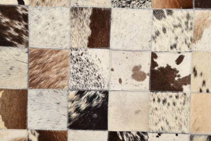 8' x 9' 10 Cowhide Leather Rug
