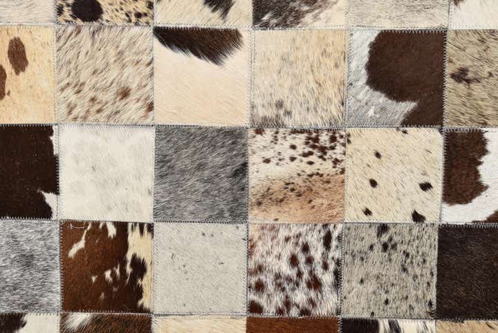 8' x 9' 10 Cowhide Leather Rug