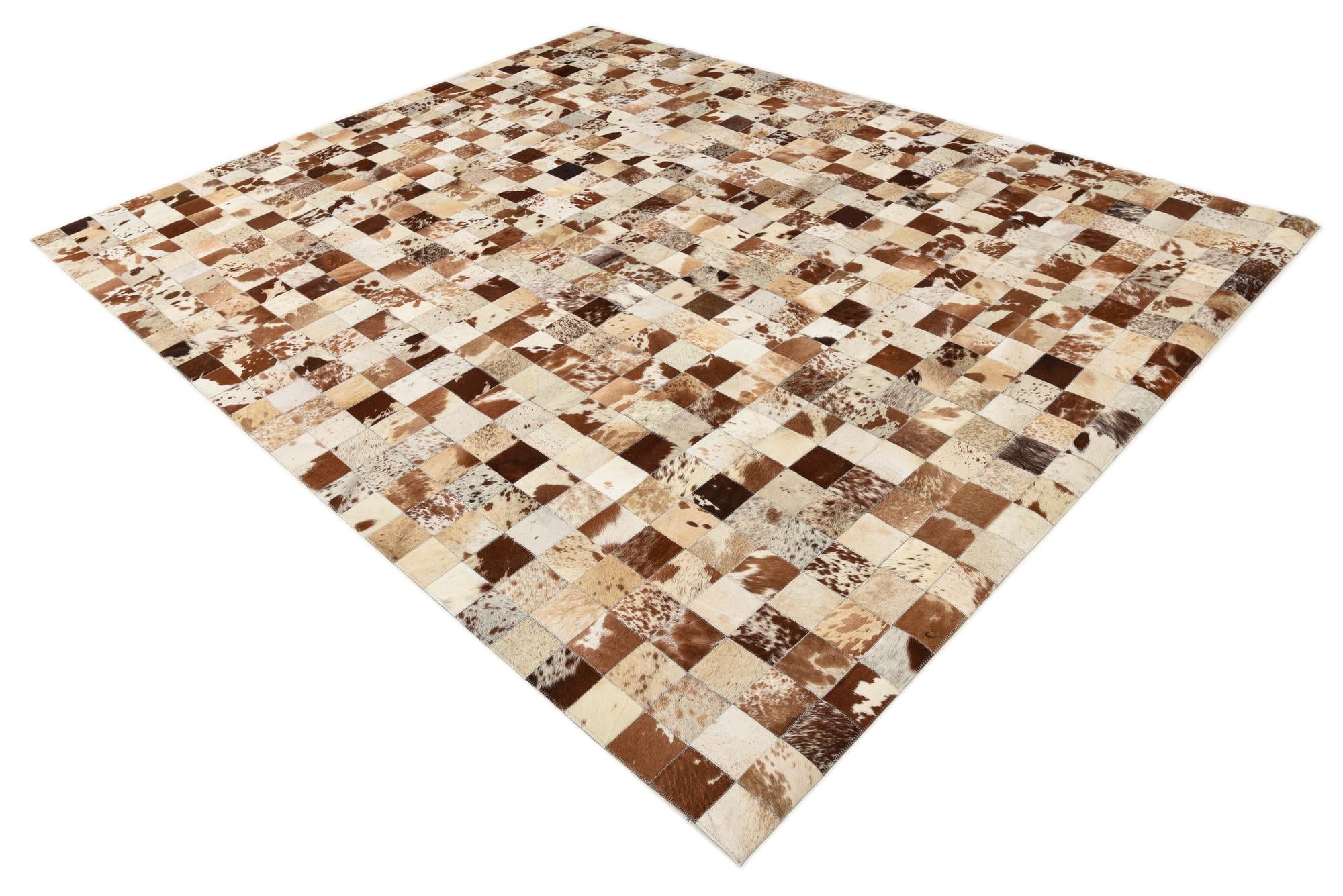 8' x 9' 9 Cowhide Leather Rug