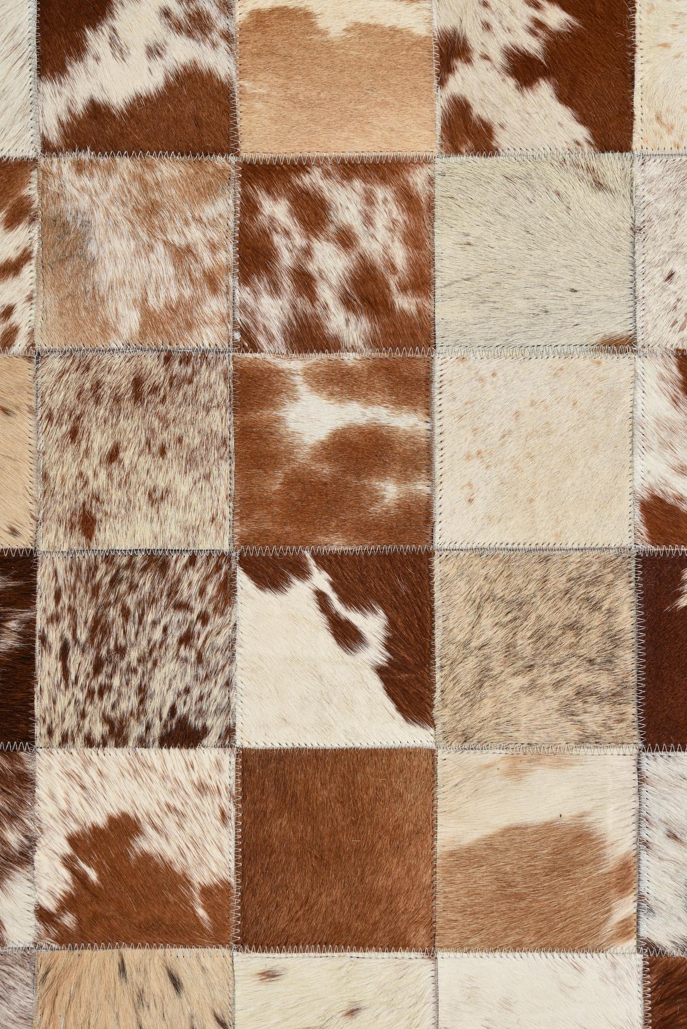8' x 9' 9 Cowhide Leather Rug
