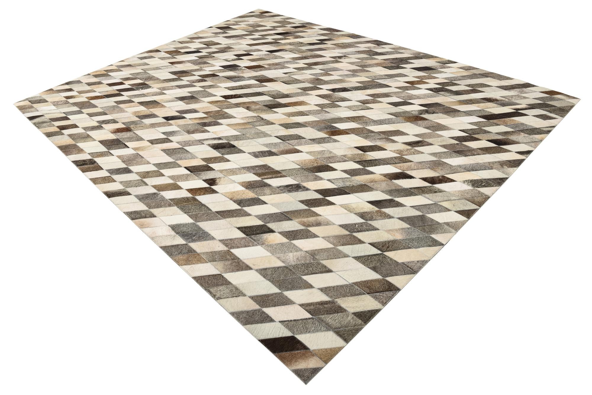 8' x 9' 10 Cowhide Leather Rug