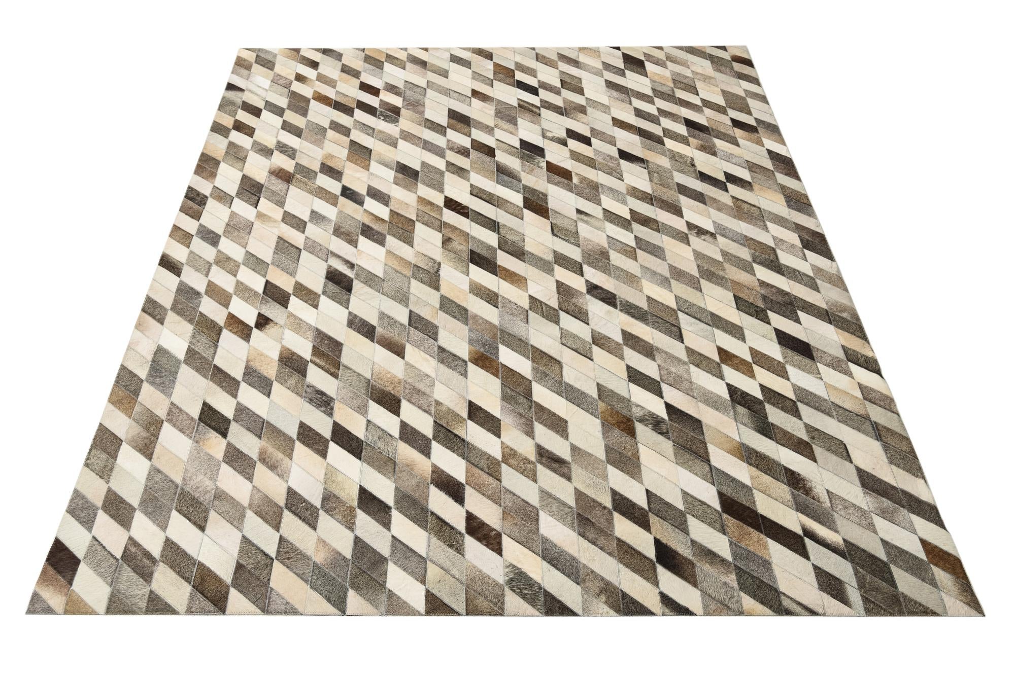 8' x 9' 10 Cowhide Leather Rug