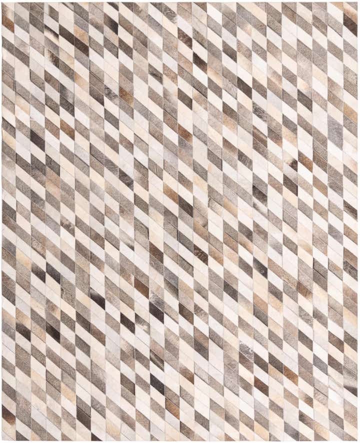 8' x 9' 10 Cowhide Leather Rug