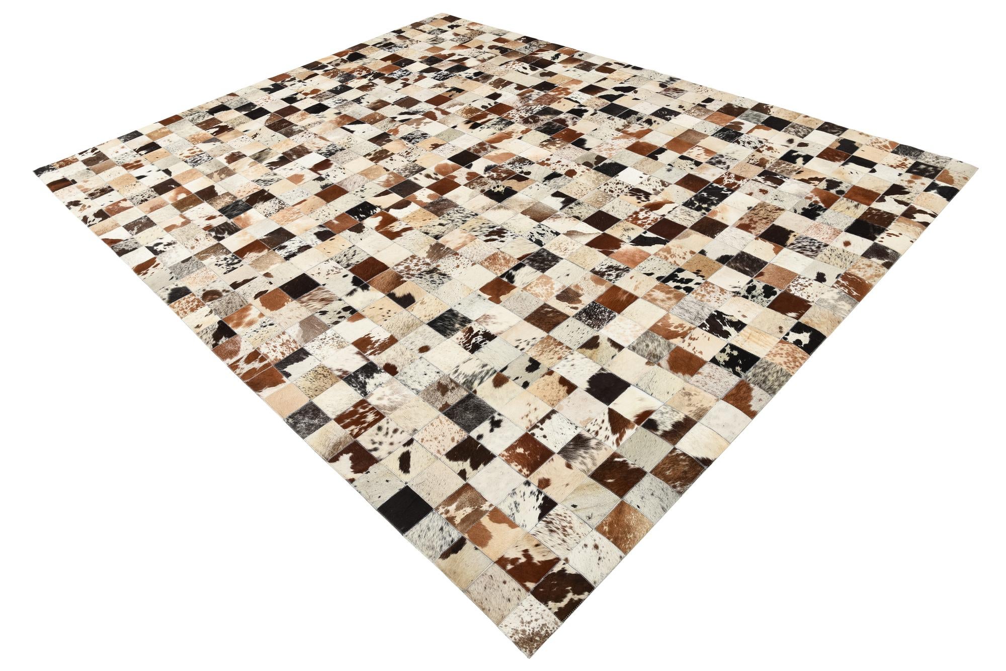 8' x 9' 10 Cowhide Leather Rug