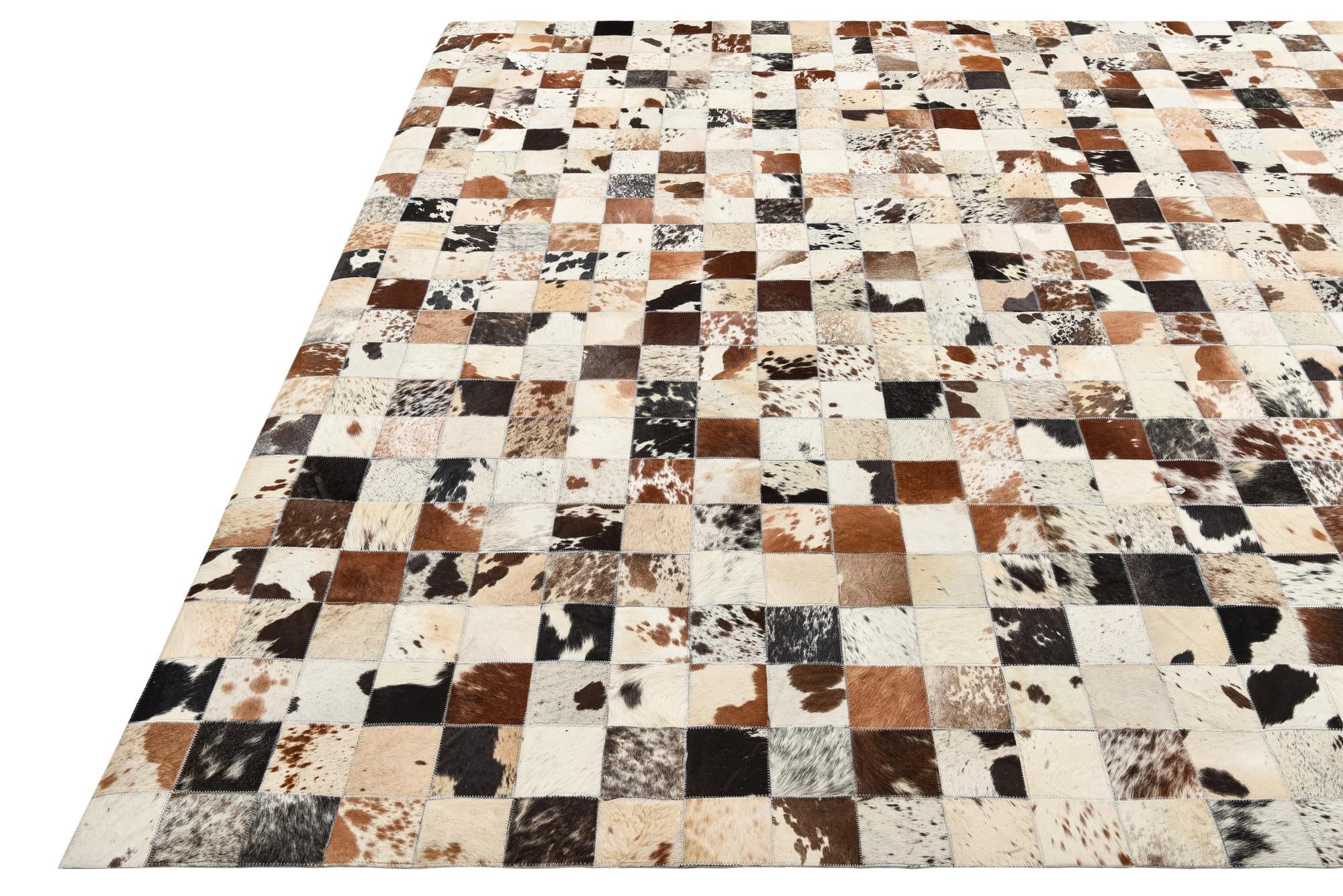 8' x 9' 10 Cowhide Leather Rug