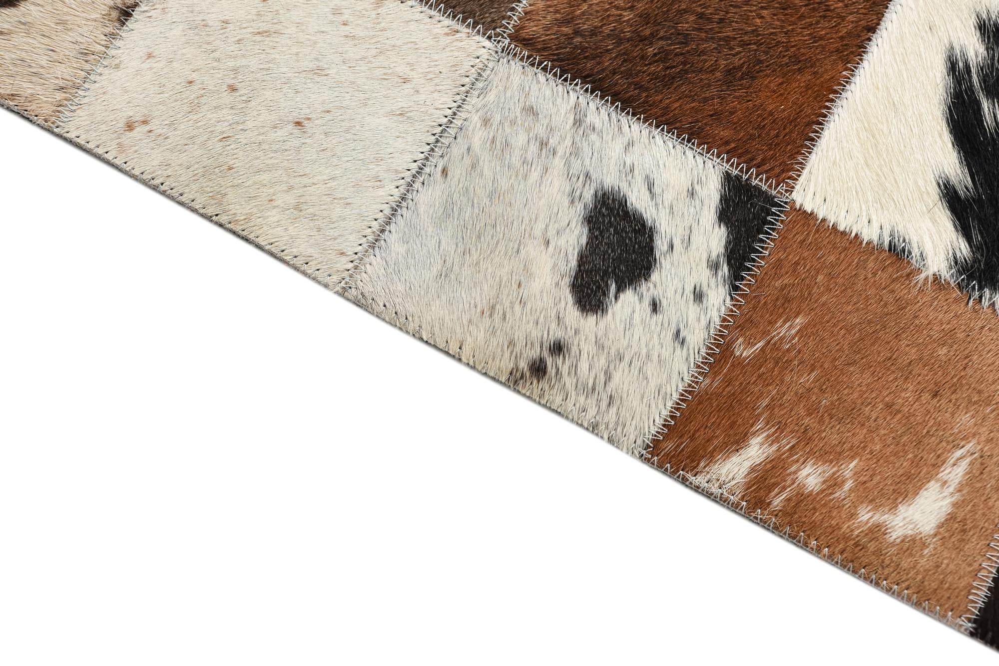 8' x 9' 10 Cowhide Leather Rug