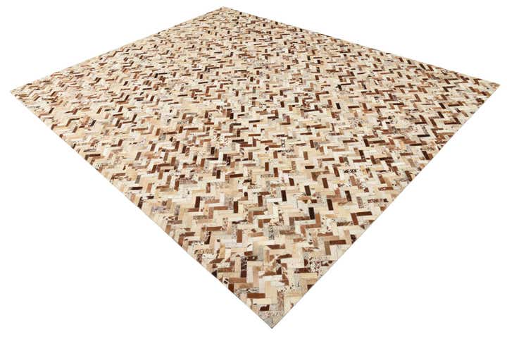 8' 1 x 9' 10 Cowhide Leather Rug