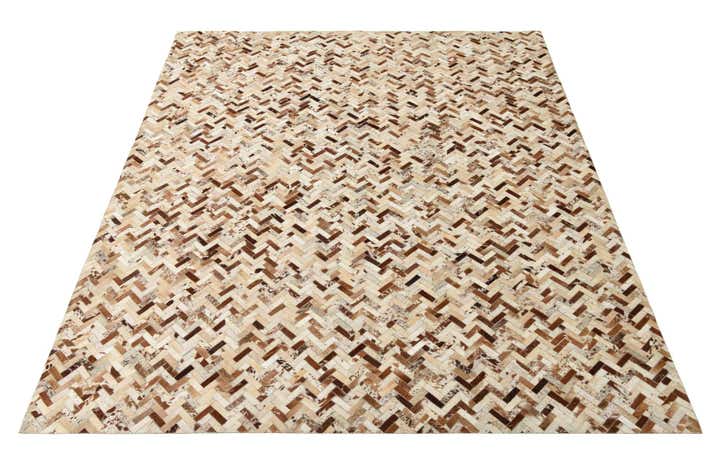 8' 1 x 9' 10 Cowhide Leather Rug