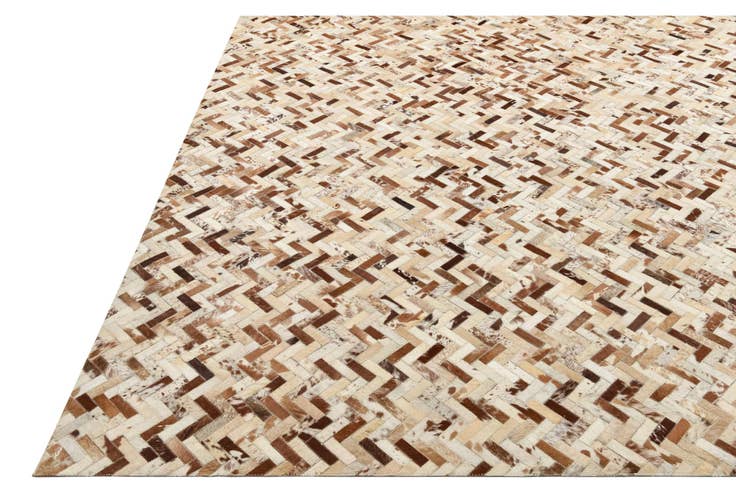 Detail image of 8' 1 x 9' 10 Cowhide Leather Rug