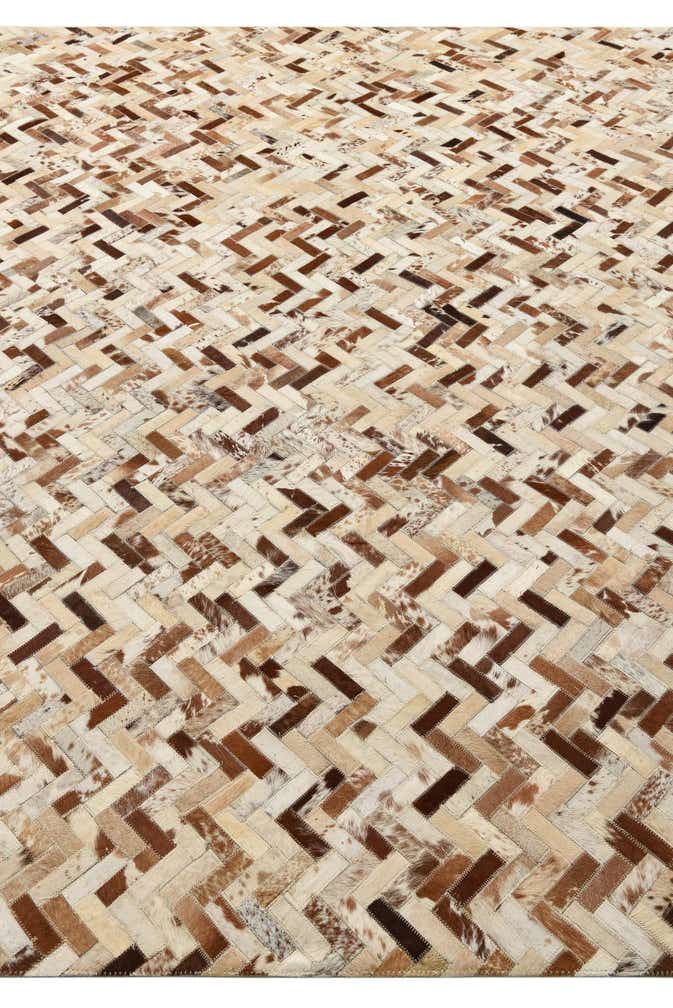 8' 1 x 9' 10 Cowhide Leather Rug