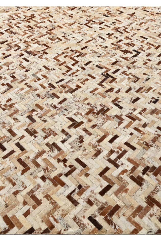 Detail image of 8' 1 x 9' 10 Cowhide Leather Rug