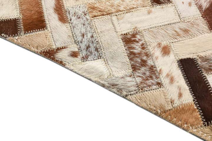 8' 1 x 9' 10 Cowhide Leather Rug