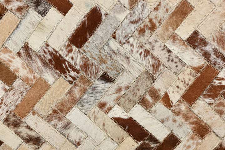 8' 1 x 9' 10 Cowhide Leather Rug