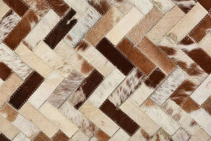8' 1 x 9' 10 Cowhide Leather Rug