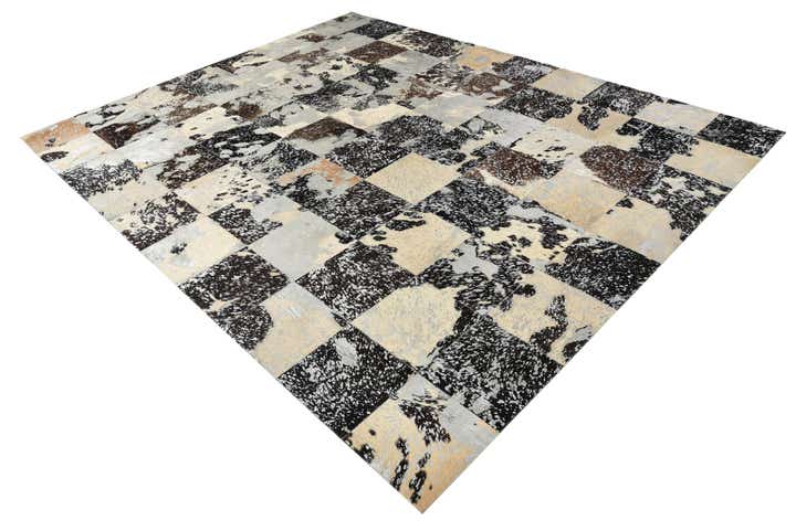 8' 1 x 10' 1 Cowhide Leather Rug