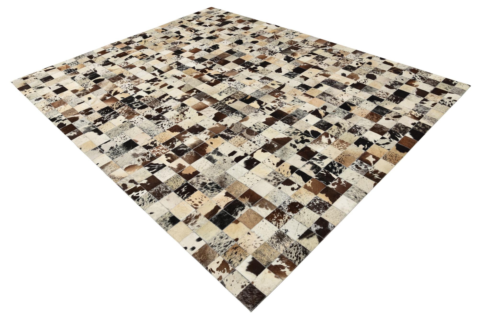 8' x 9' 10 Cowhide Leather Rug