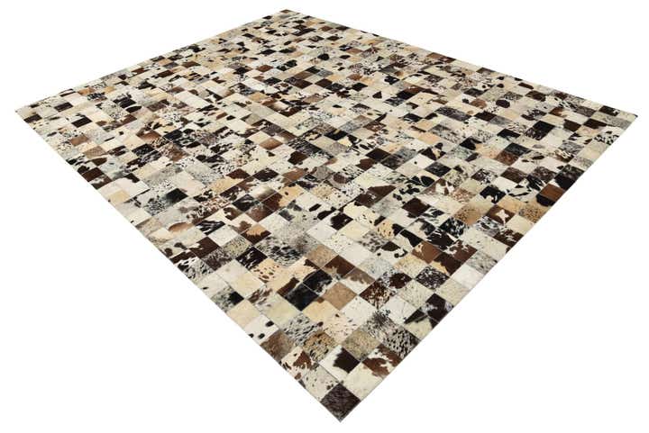8' x 9' 10 Cowhide Leather Rug