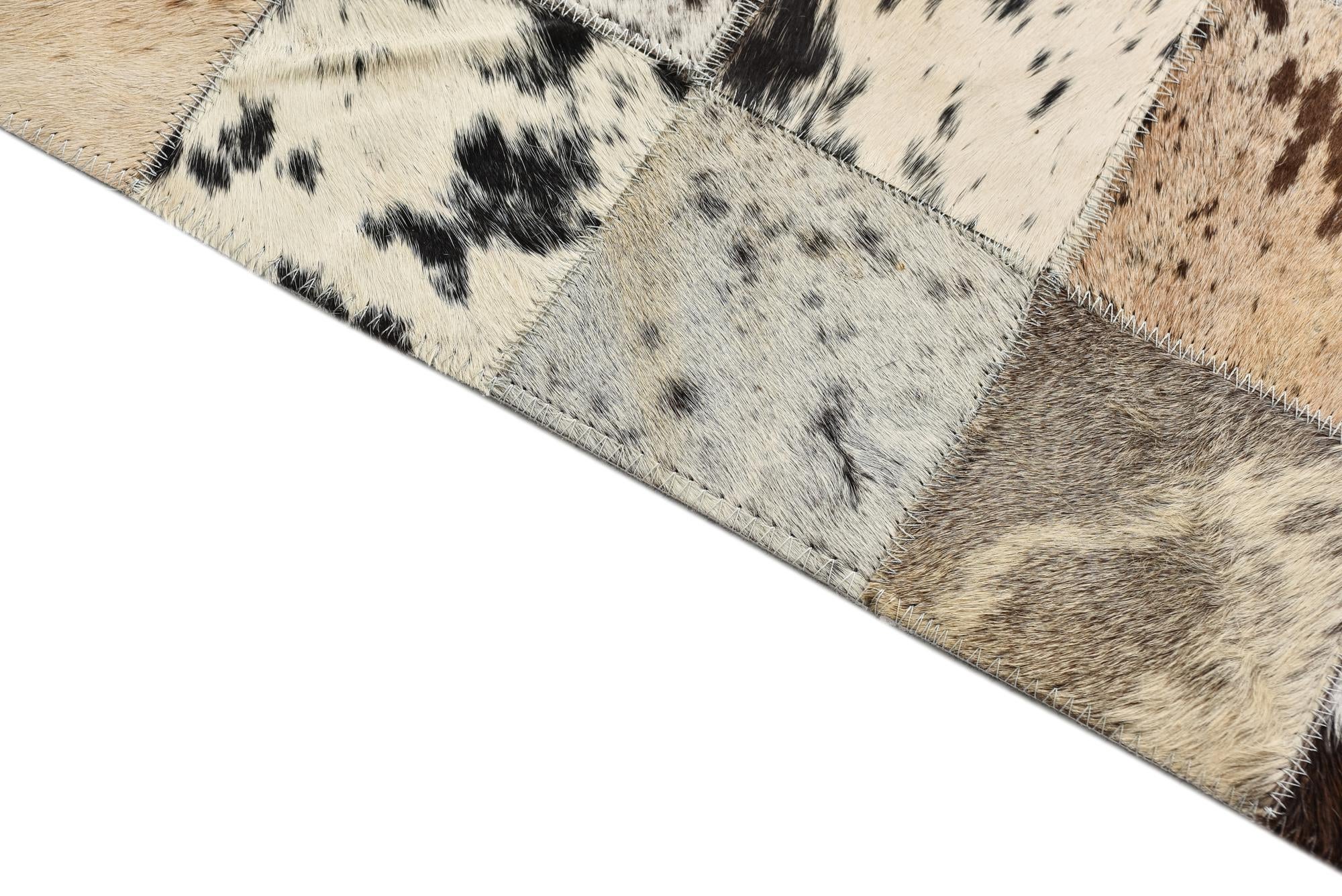 8' x 9' 10 Cowhide Leather Rug