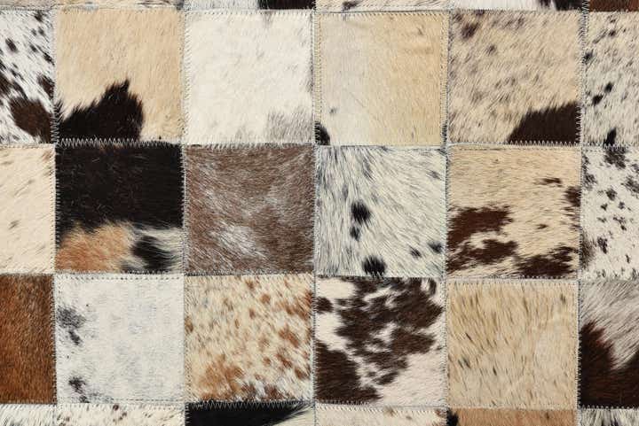 8' x 9' 10 Cowhide Leather Rug