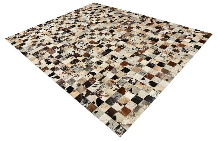 8' x 9' 10 Cowhide Leather Rug