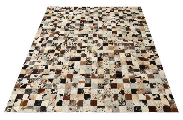 8' x 9' 10 Cowhide Leather Rug