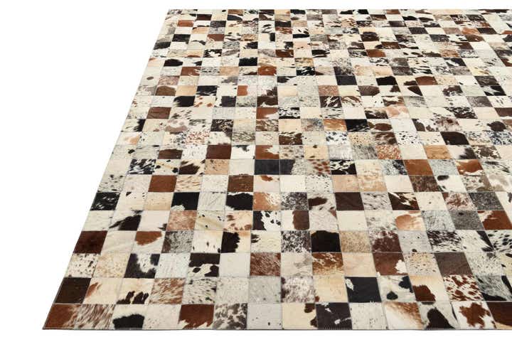 8' x 9' 10 Cowhide Leather Rug