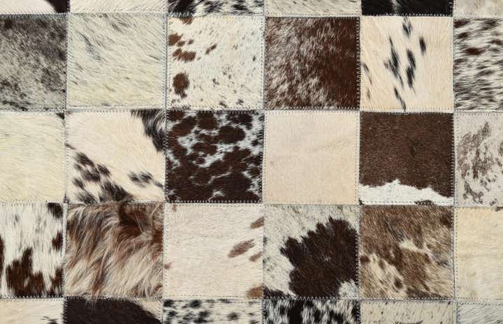 8' x 9' 10 Cowhide Leather Rug