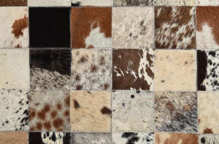 8' x 9' 10 Cowhide Leather Rug